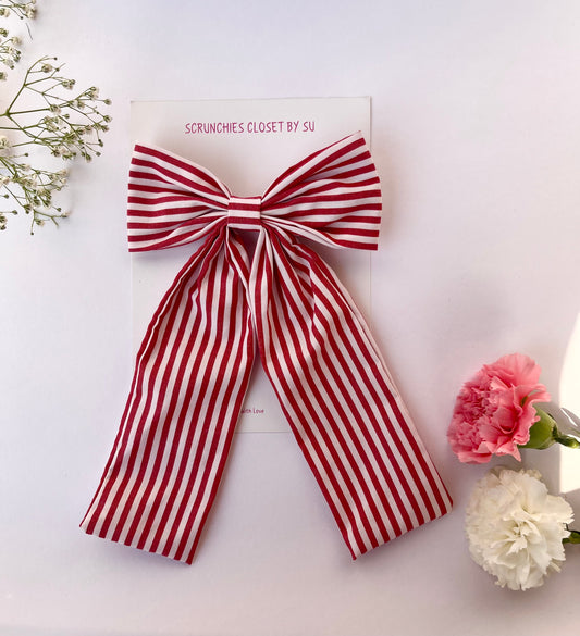 Peach Striped Tailbow