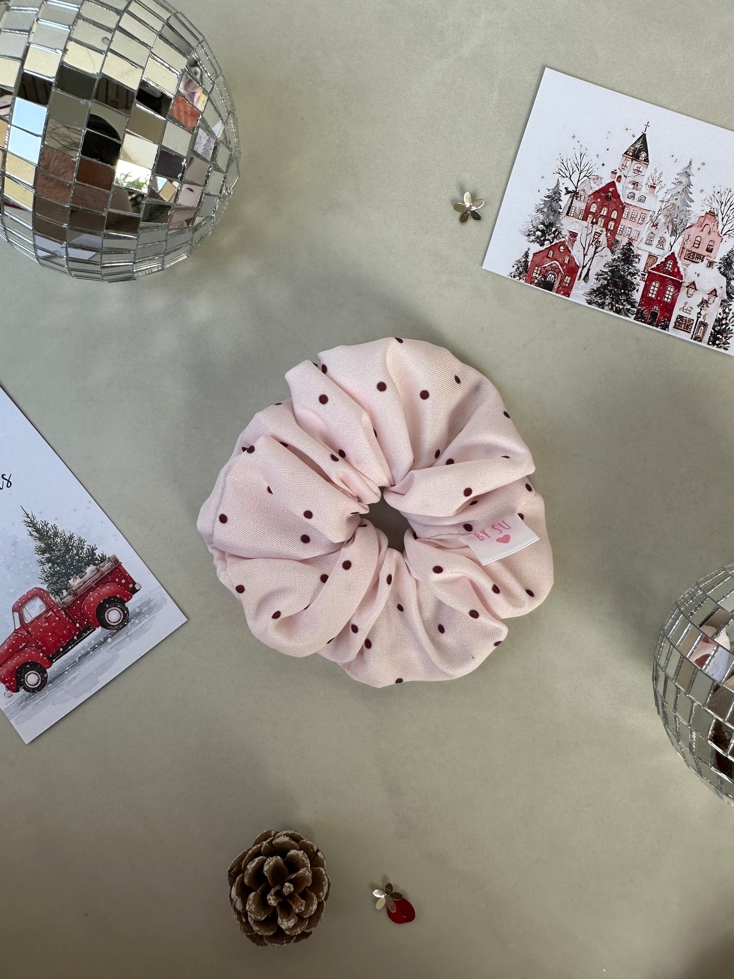 Pink Dottie Scrunchie