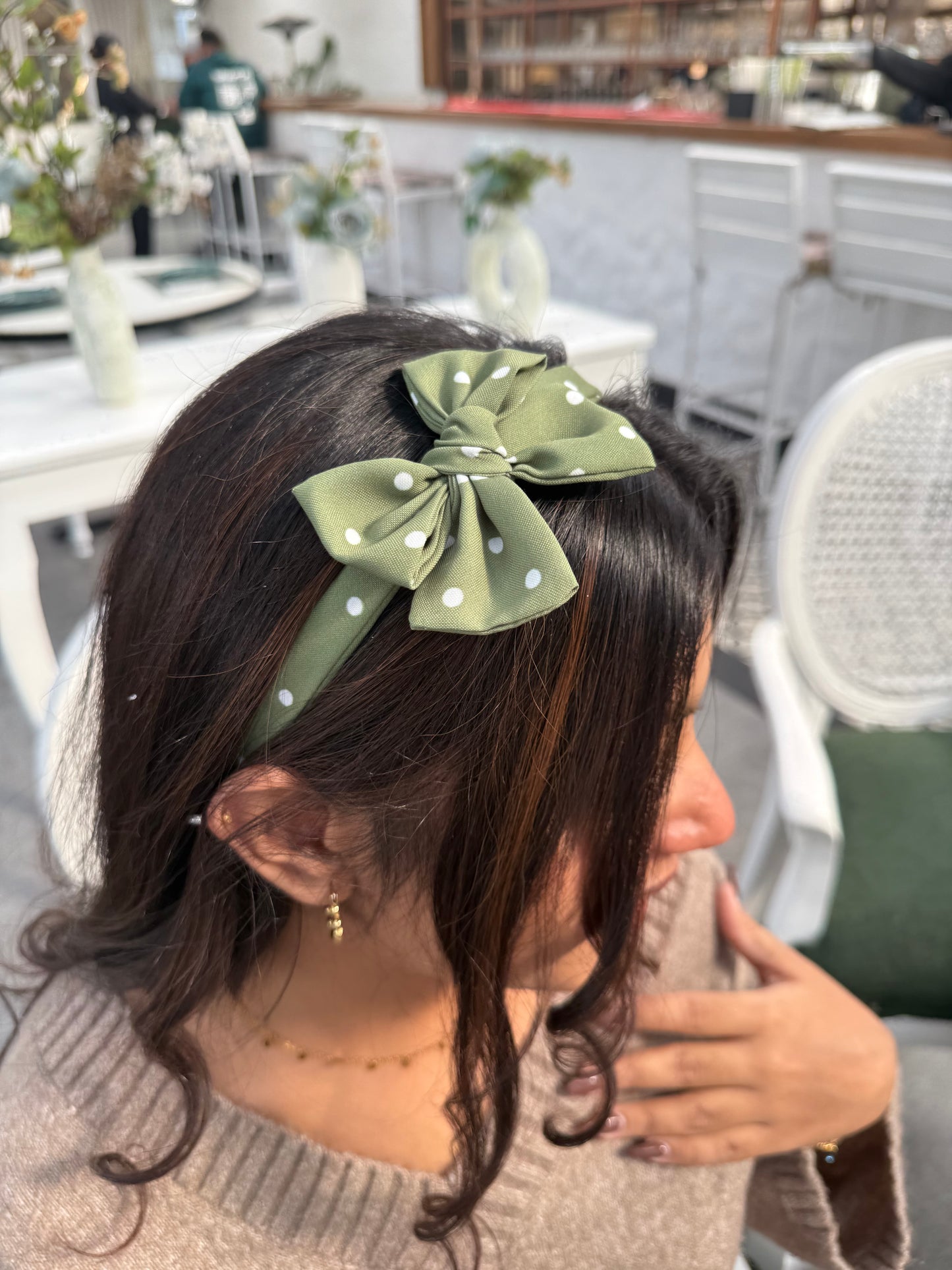 Green Darling Bow Hairband
