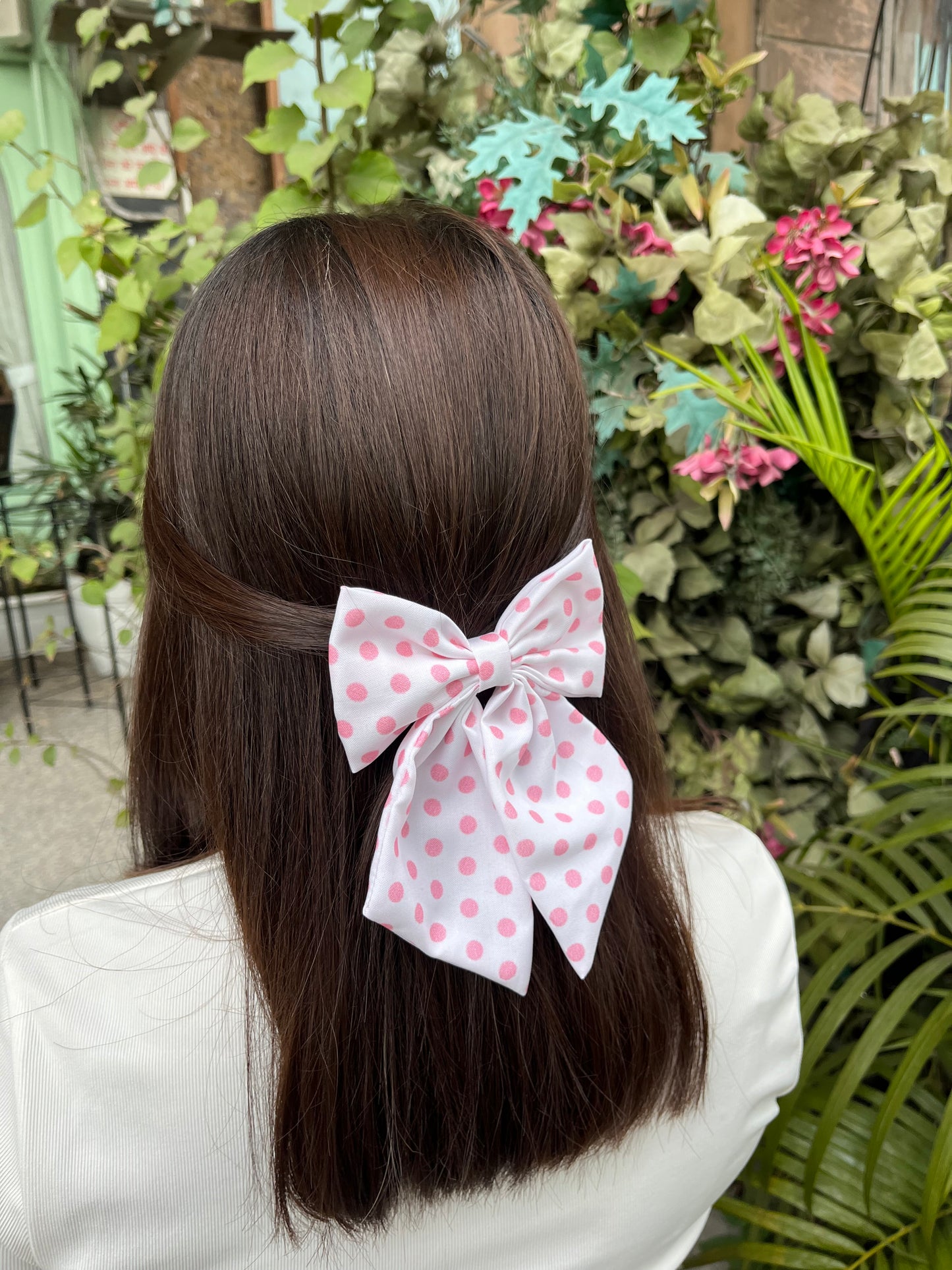 Baby Pink Polka Tailbow