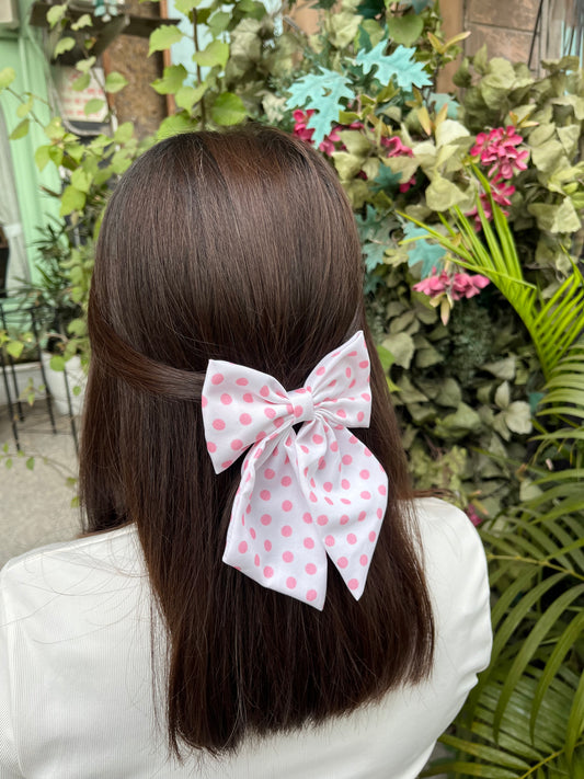 Baby Pink Polka Tailbow