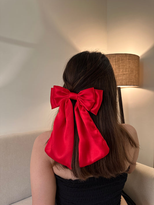 Red Luxe Satin Tailbow