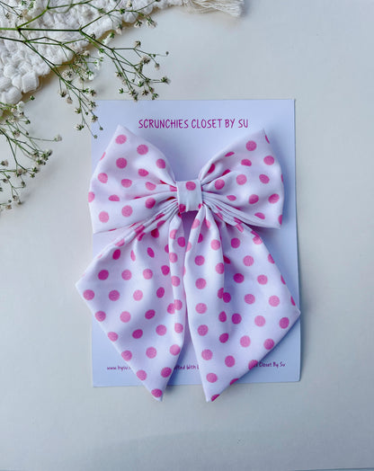 Baby Pink Polka Tailbow