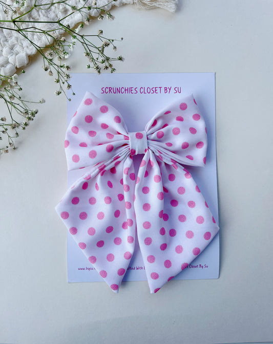 Baby Pink Polka Tailbow