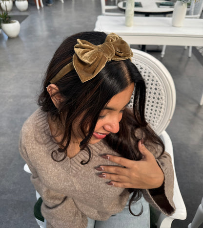 Mistletoe Gold Crown Bow Hairband