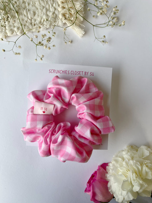 Pink Gingham Scrunchie