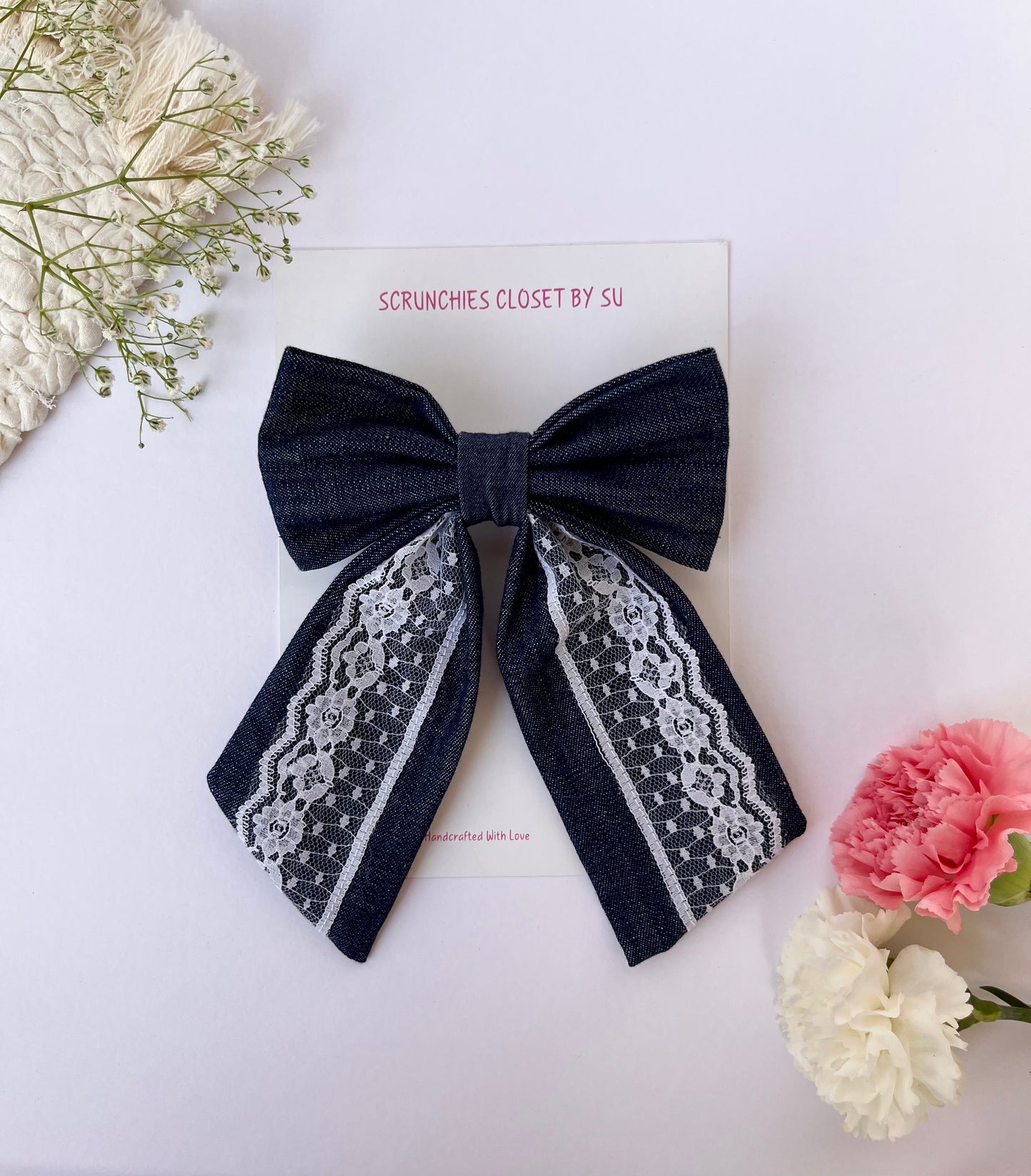 Denim Lace Tailbow