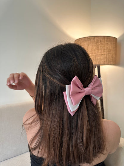 Blush Dual Satin Hairbow