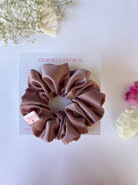 Mauve Satin Scrunchie