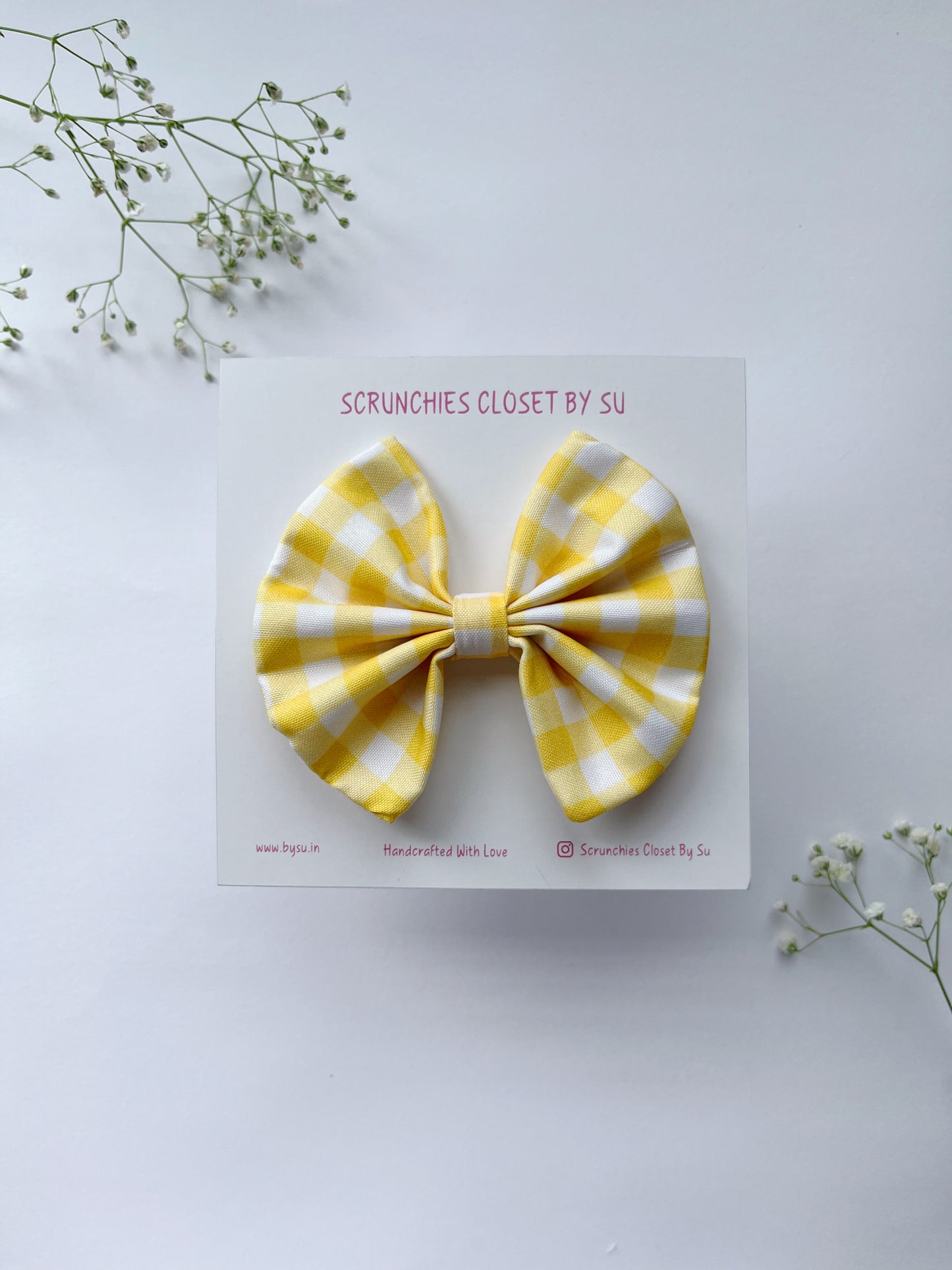 Mango Gingham Classic Hairbow