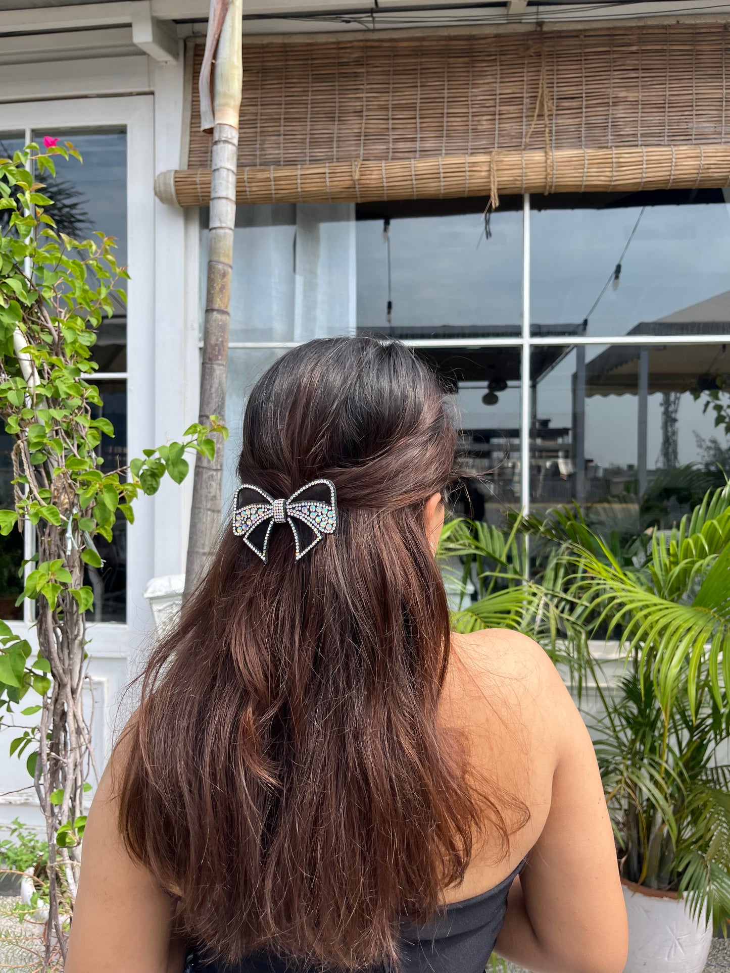 Black Bejewelled Bow