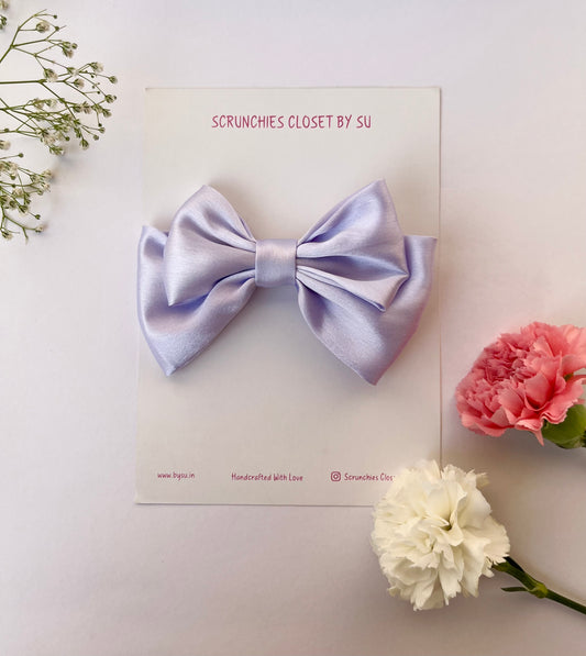 Lavender Satin Hairbow