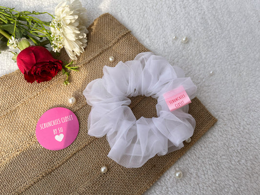 White Organza Scrunchie