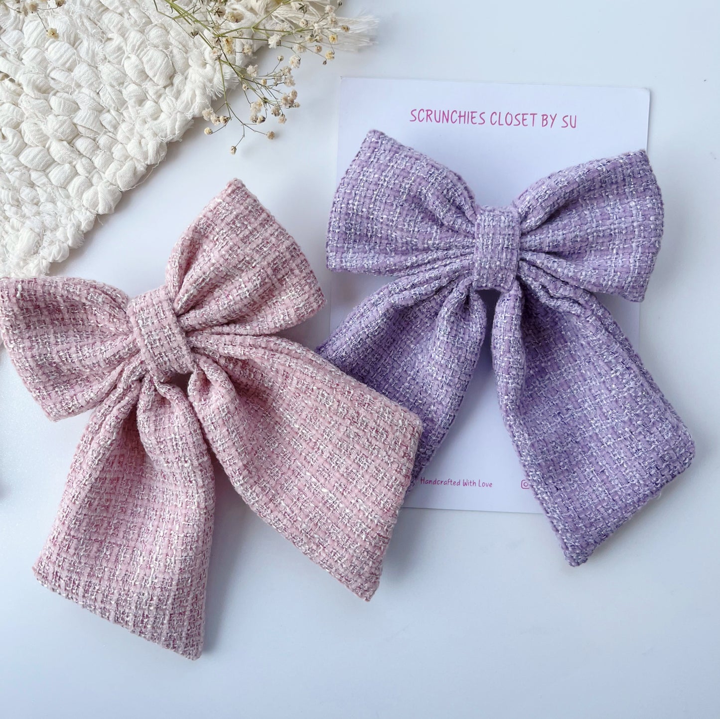 Lavender Tweed Tailbow