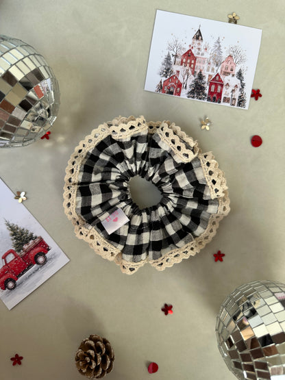 Black Vintage Lace Scrunchie