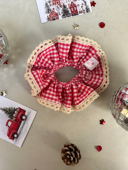 Barbie Pink Vintage Lace Scrunchie