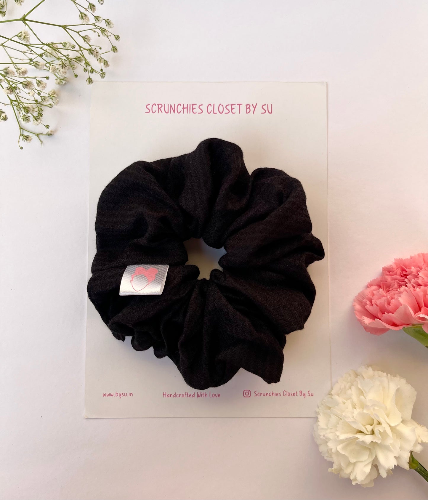 Black Cotton Scrunchie