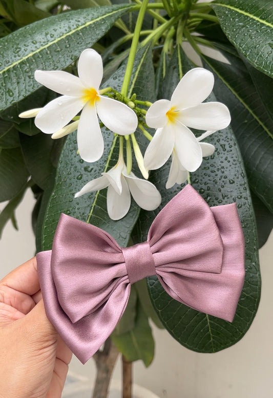 Mauve Satin Hairbow