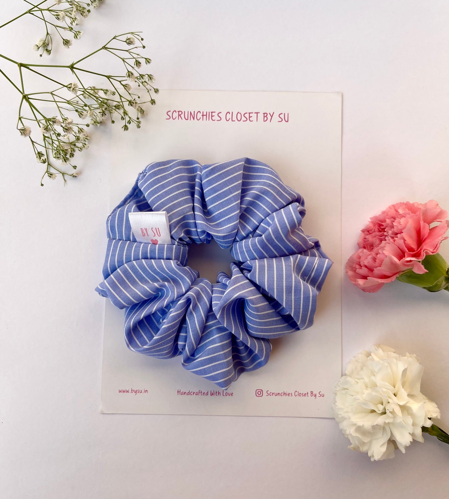 Classic Blue Cotton Scrunchie