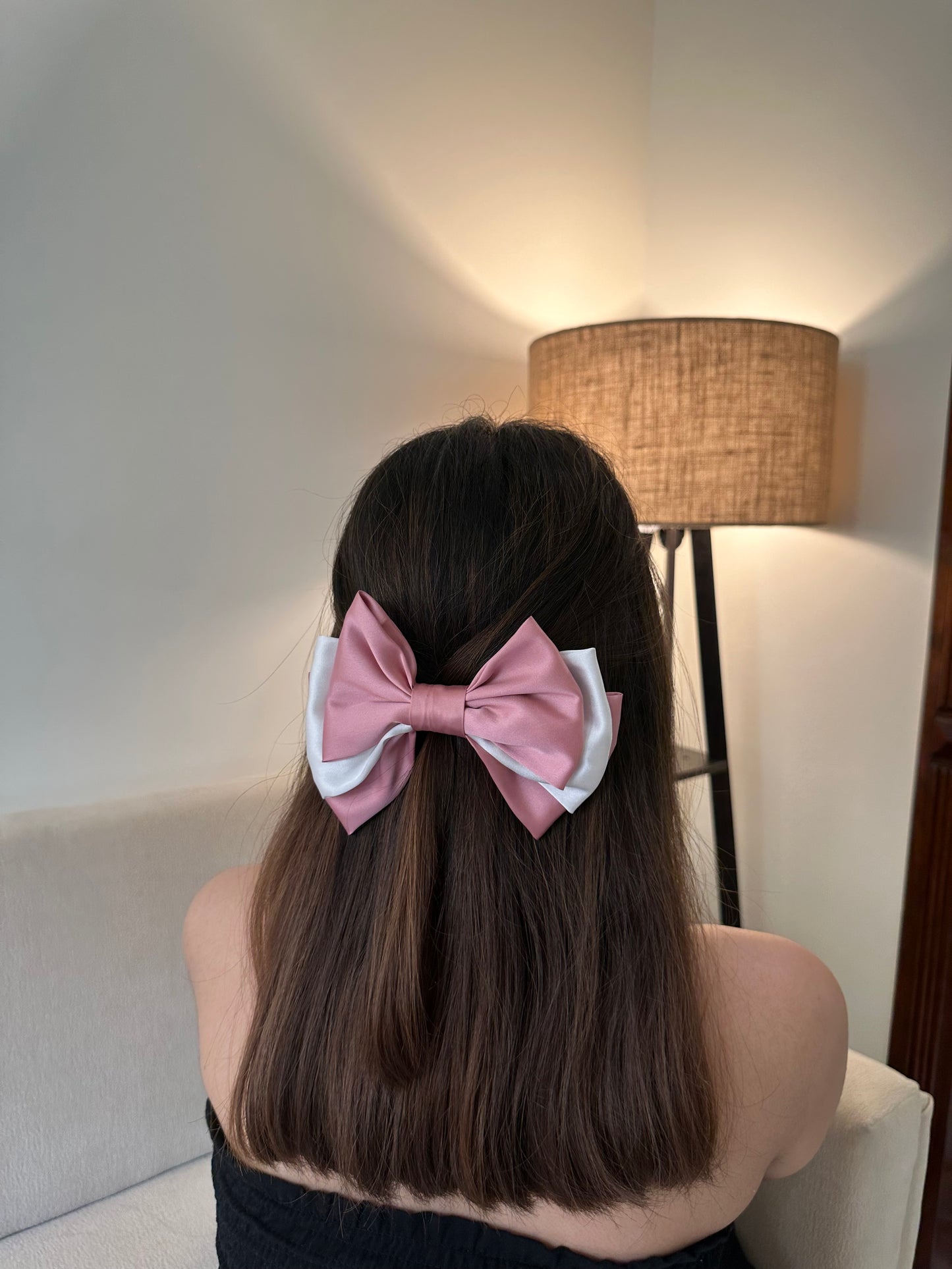 Blush Dual Satin Hairbow