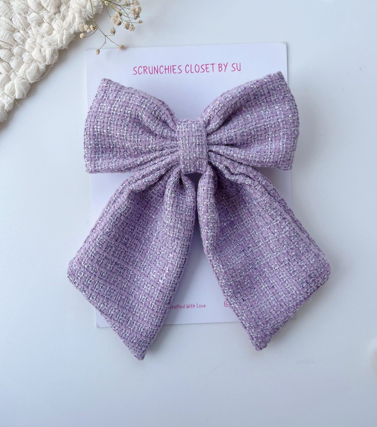 Lavender Tweed Tailbow