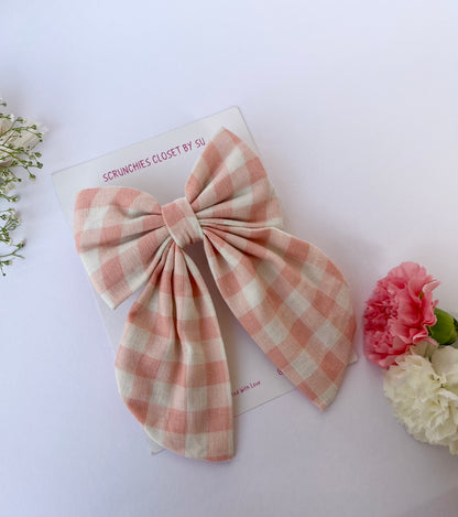 Peach Gingham Tailbow