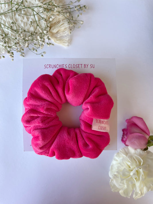 Hot Pink Velvet Scrunchie