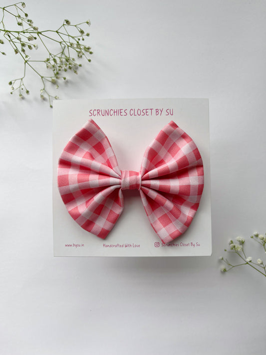 Barbie Pink Gingham Classic Hairbow