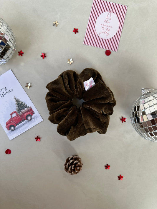 Winter Forest Velvet Scrunchie