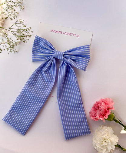 Classic Blue Striped Tailbow