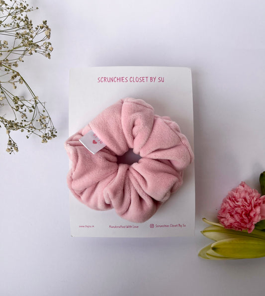 Baby Pink Velvet Scrunchie