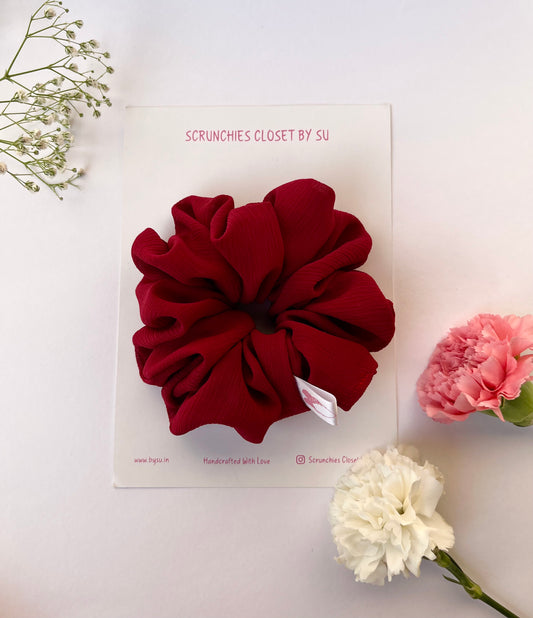 Maroon Georgette Scrunchie