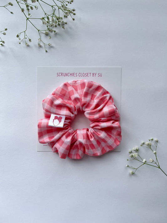 Barbie pink Gingham Scrunchie