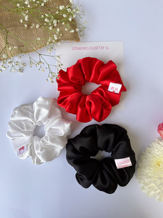 Satin Scrunchies Pack of 3 - Valentine