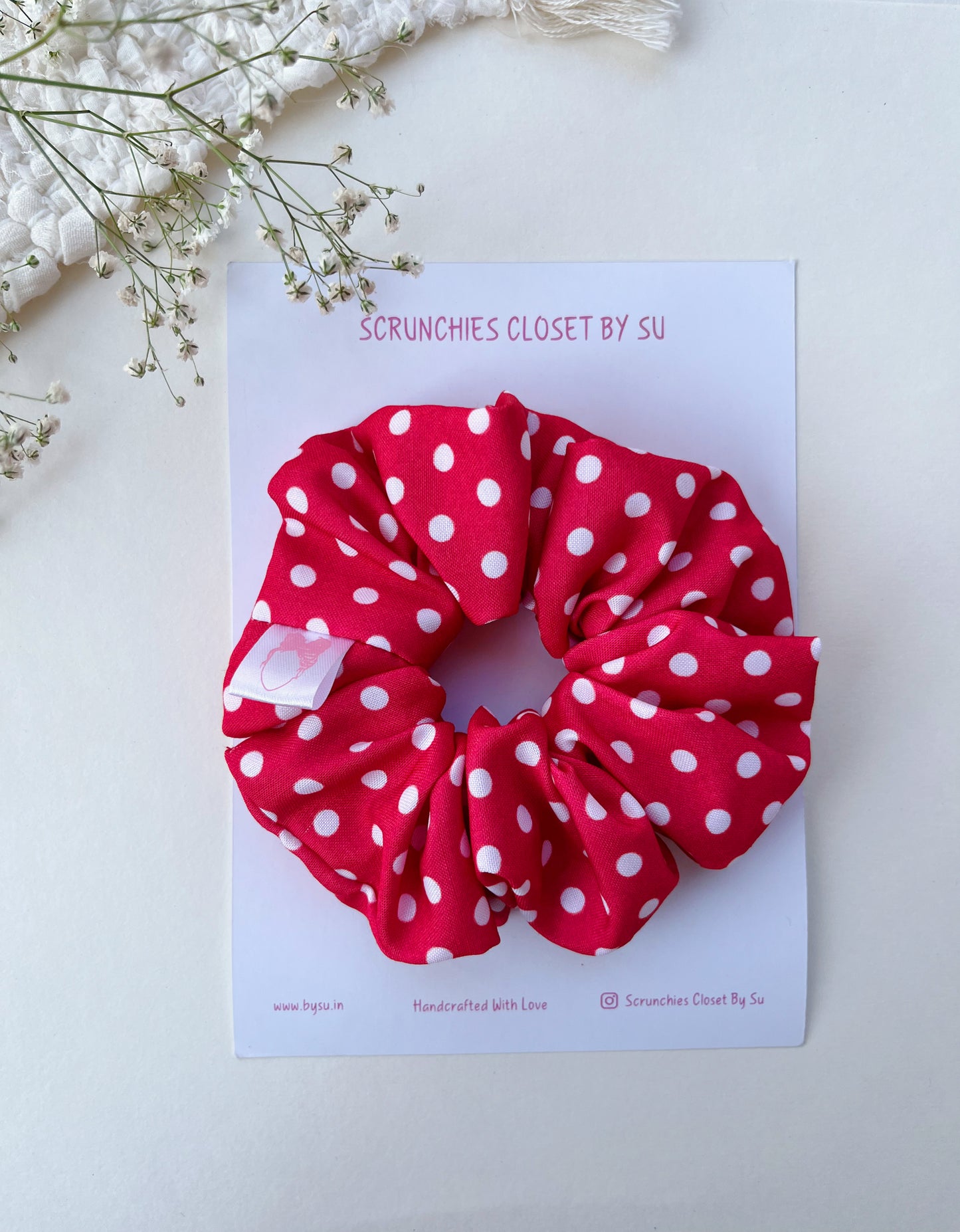 Red Polka Scrunchie
