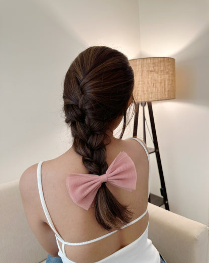 Blush Pink Tulle Bow🎀