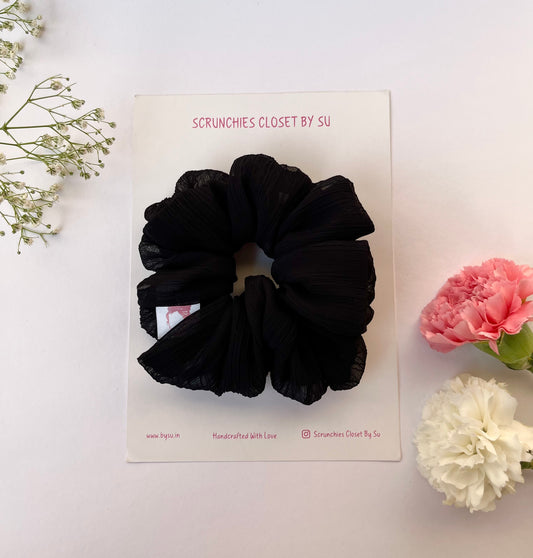 Black Georgette Scrunchie