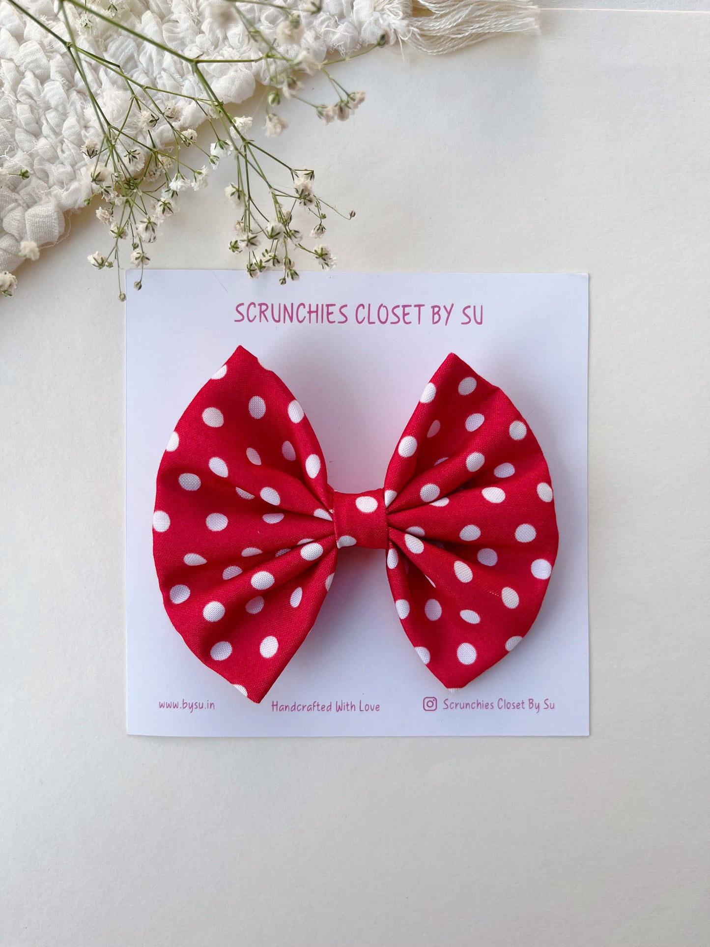 Red Polka Dot Classic Bow