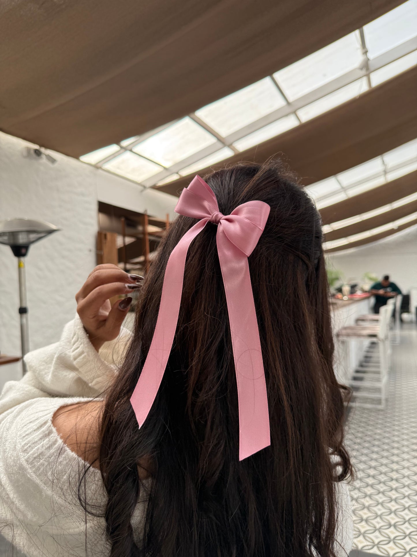 Pink Peony Ribbon Bow