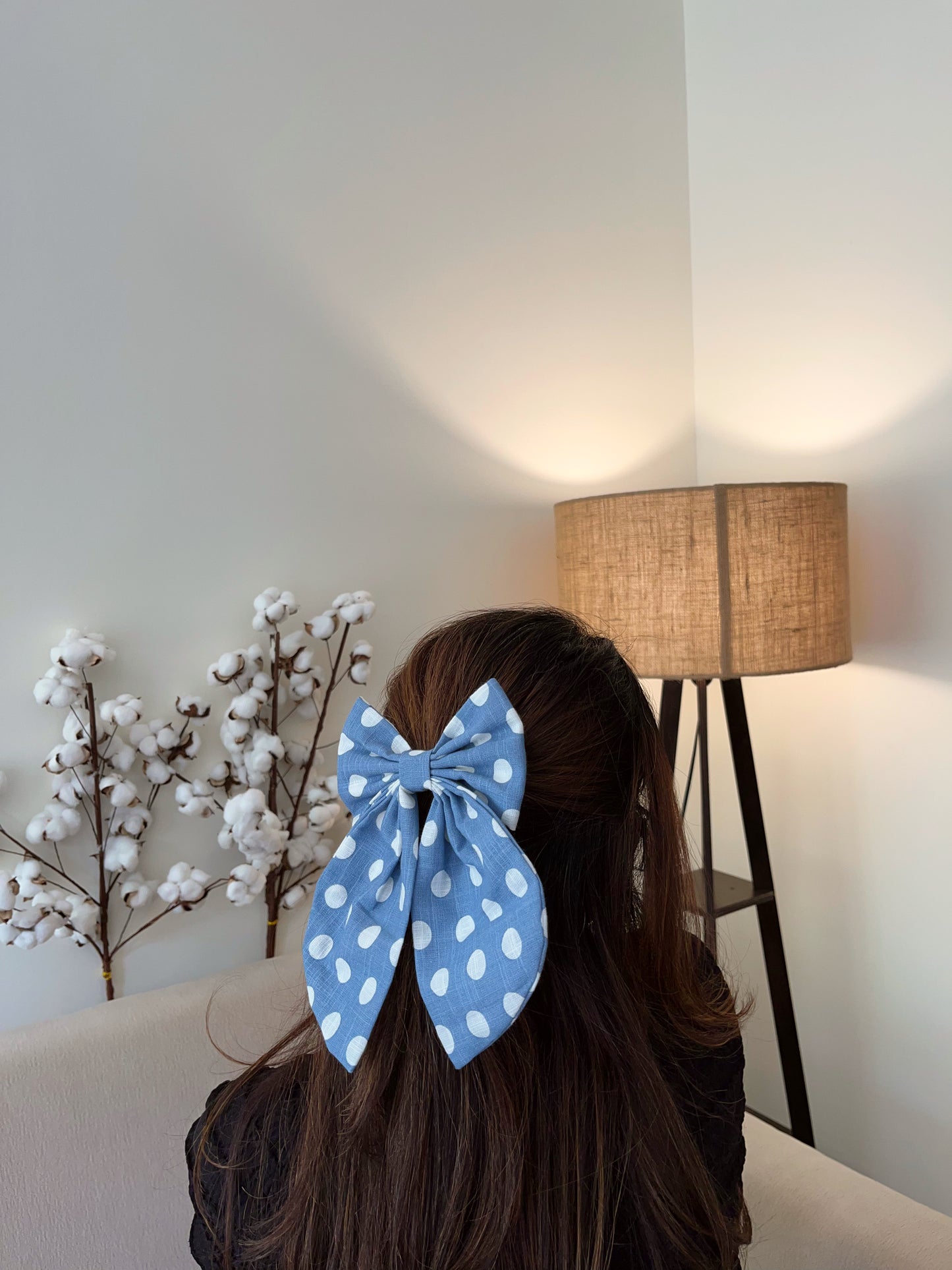 Blue Polka Dot Tailbow