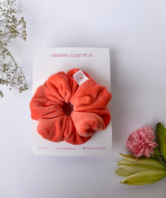 Orange Velvet Scrunchie