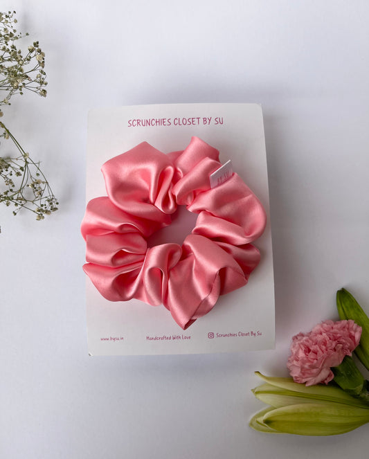 Peach Satin Scrunchie