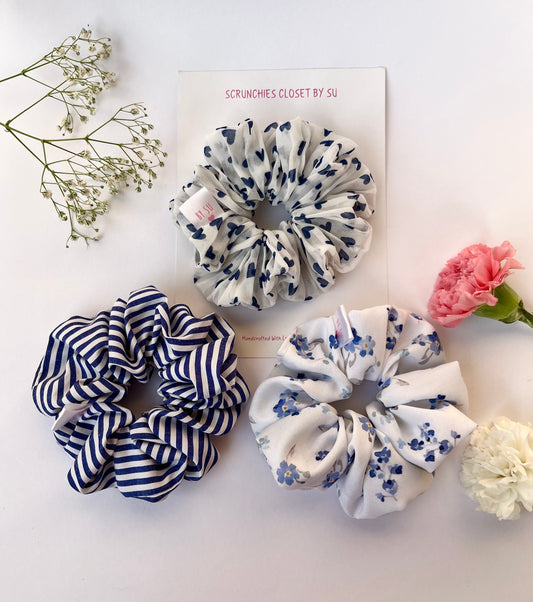 Navy Blue Scrunchies Combo