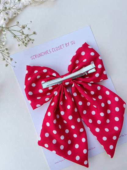 Red Polka Tailbow