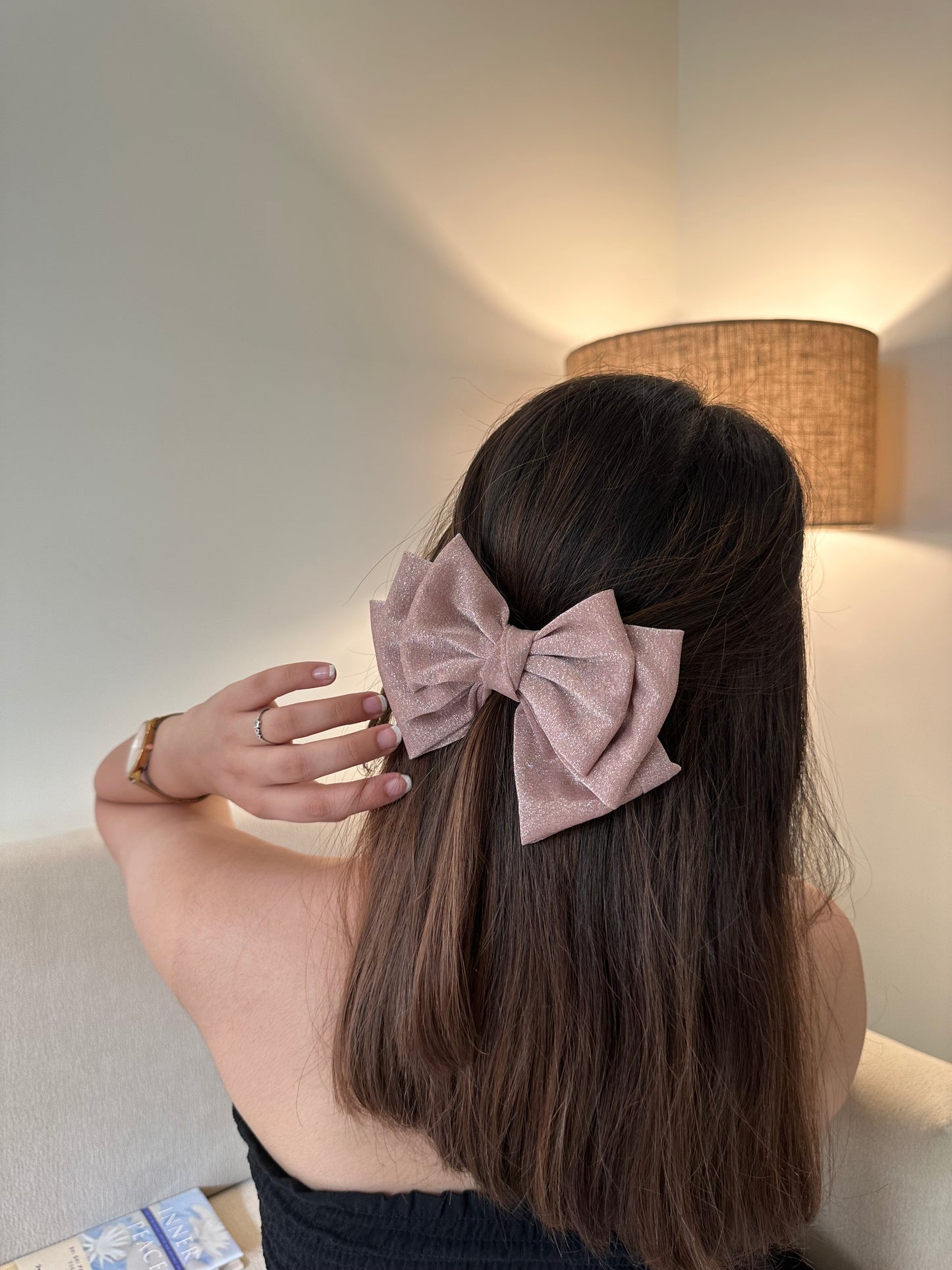 Bronze Triple Layered Glitter Bow