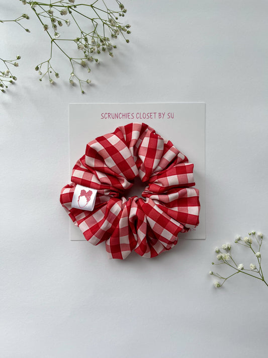 Cherry Gingham Scrunchie