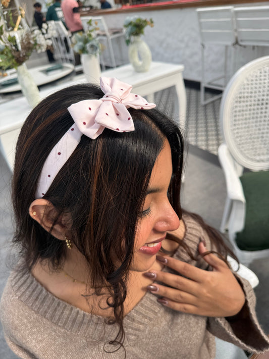 Pink Dottie Bow Hairband