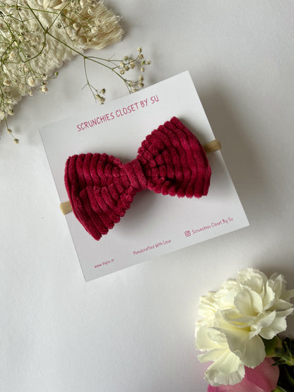 Cozy Corduroy Nylon Bow Headband