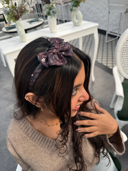 Winter Florals Bow Hairband