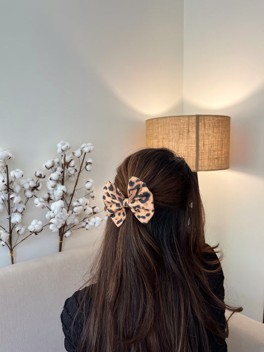 Animal Print Cotton Hairbow